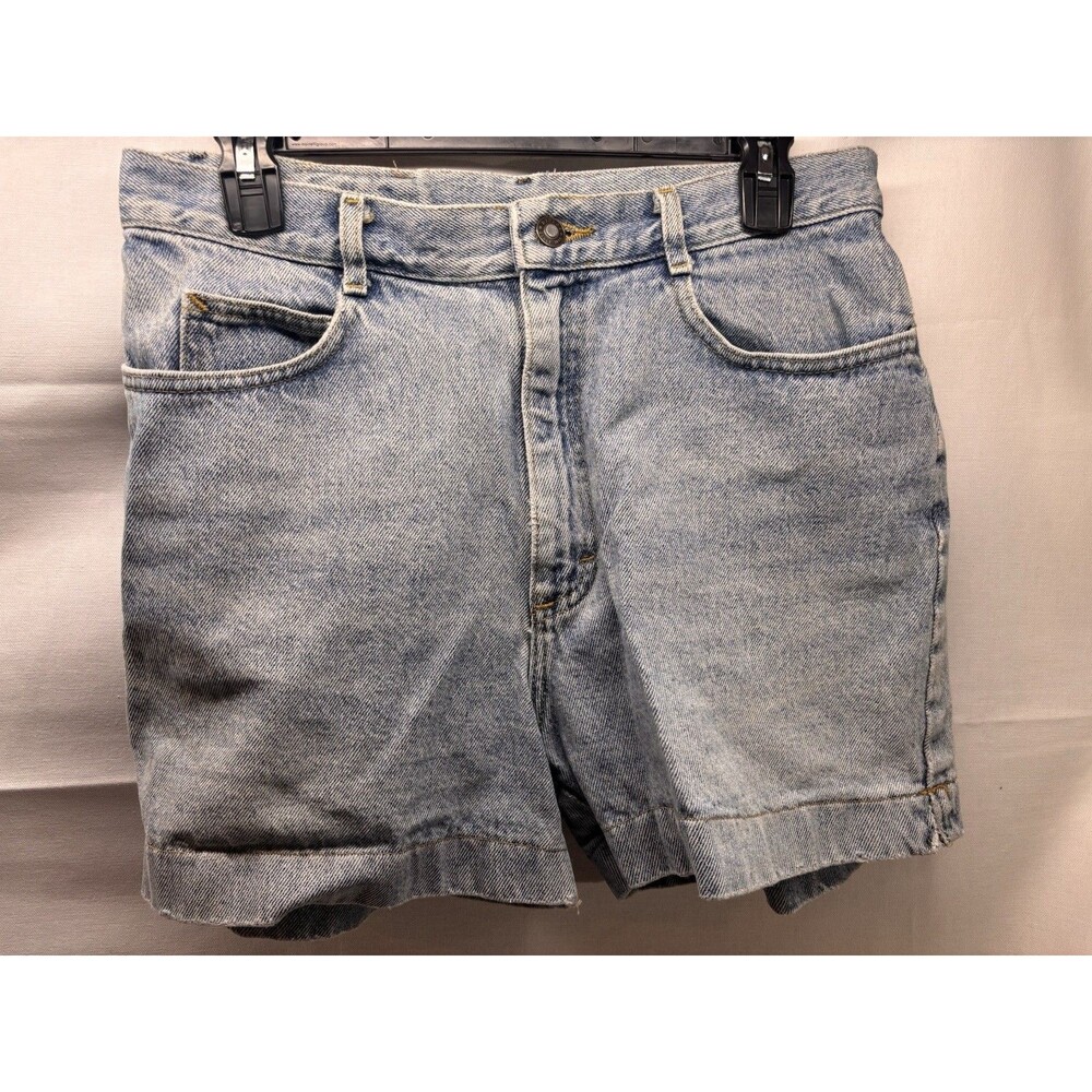 Lee Vintage Womens Denim Shorts High Rise Light Wash Mom Jean Cuffed READ